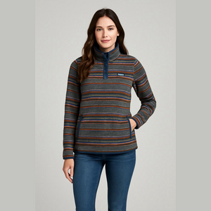 L.L. Bean Multicolor Striped Turtleneck Sweater